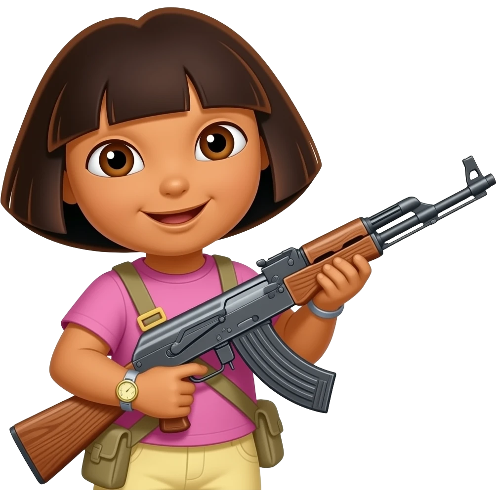 dora with an ak-47 emoji