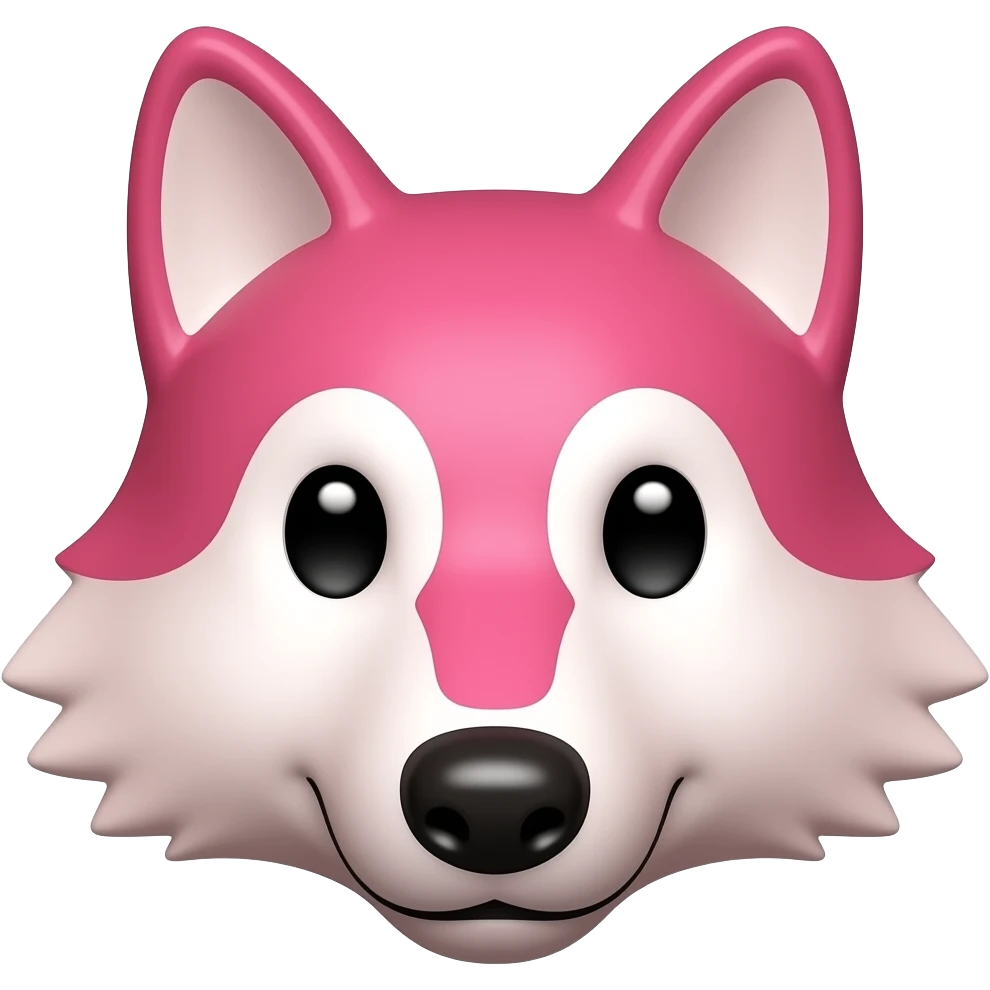 Pink Chocolate wolf face without eyes emoji