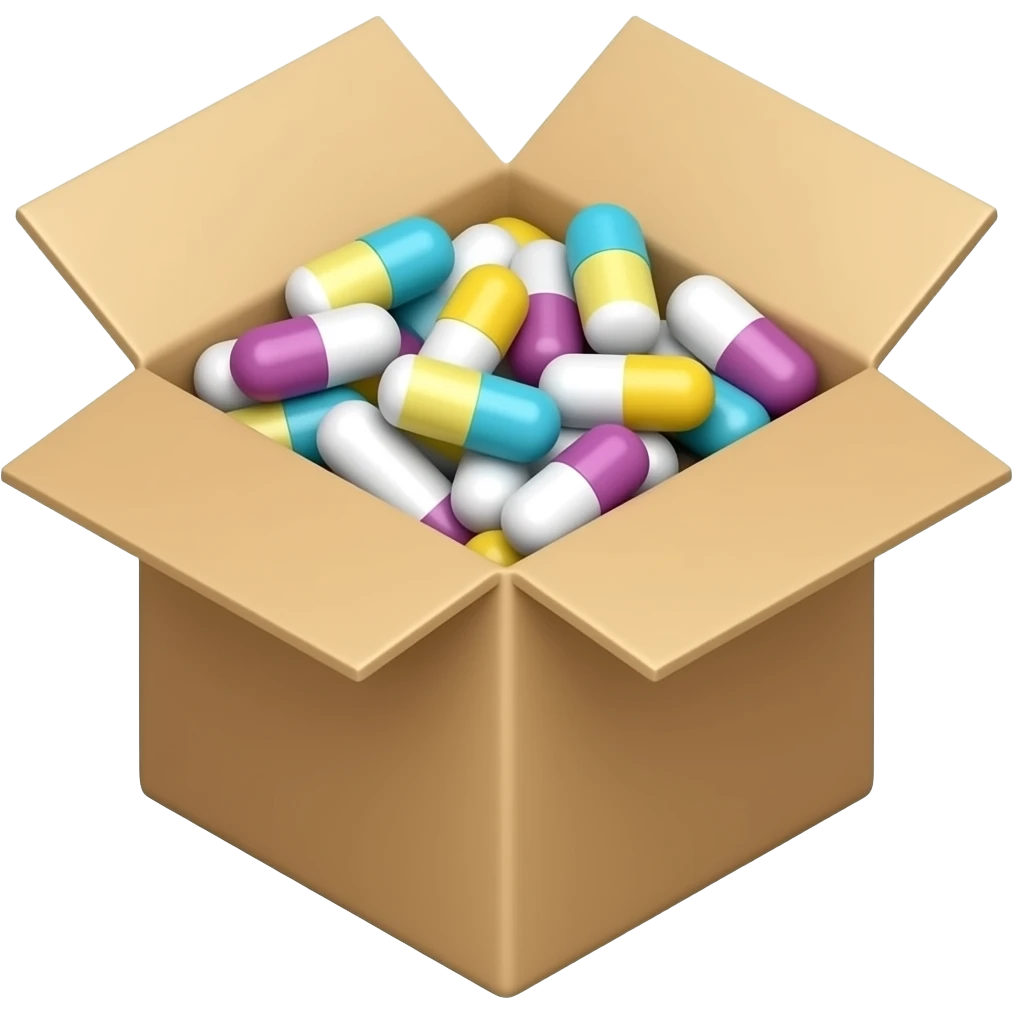 약들이 쌓여있는 박스 emoji