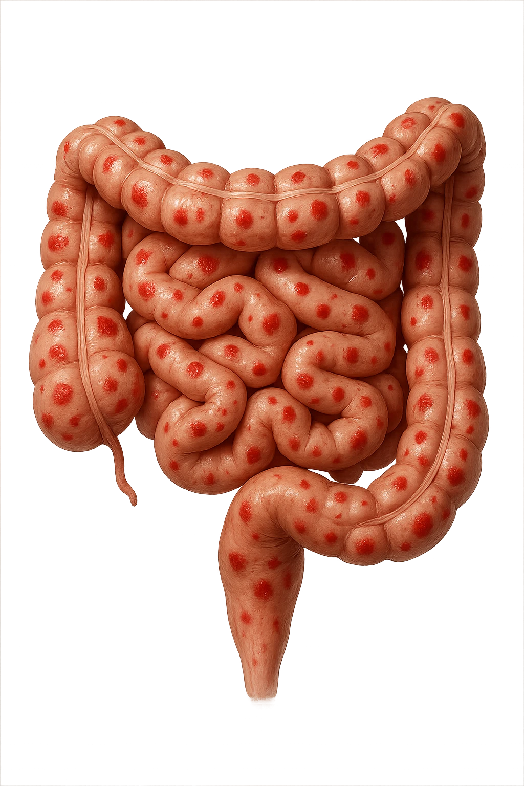 intestino umano anatomico CON RED SPOT SPARSI
IPERREALISTICO 4K emoji