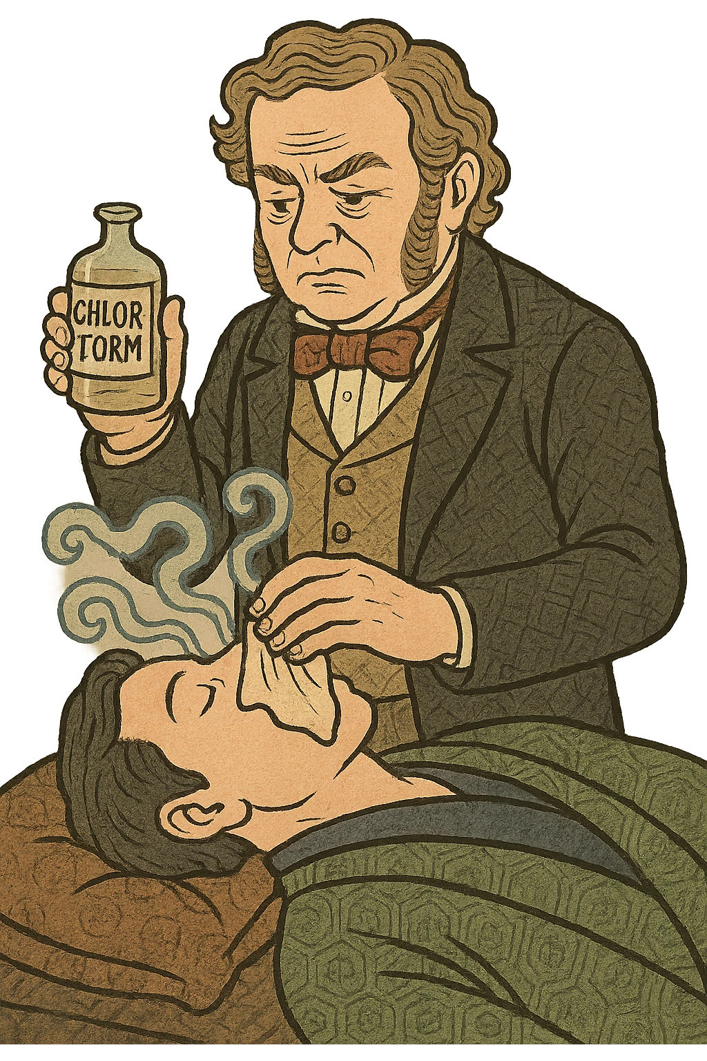 A victorian surgeon using chloroform as an anaesthetic James Simpson emoji