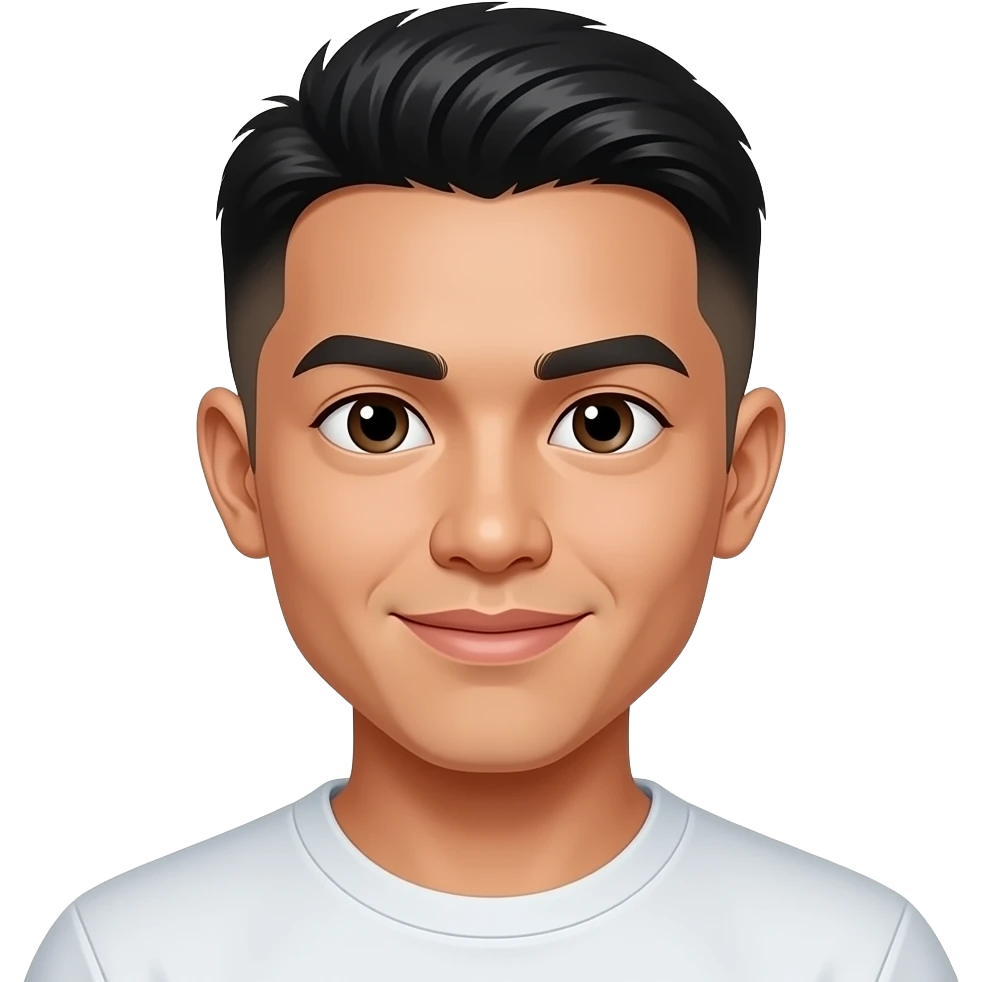 25 year old fade hair cut Filipino man emoji