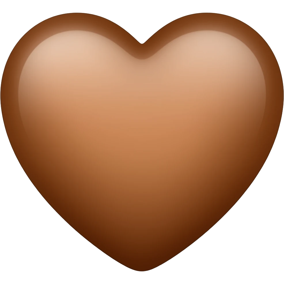 Marron heart emoji