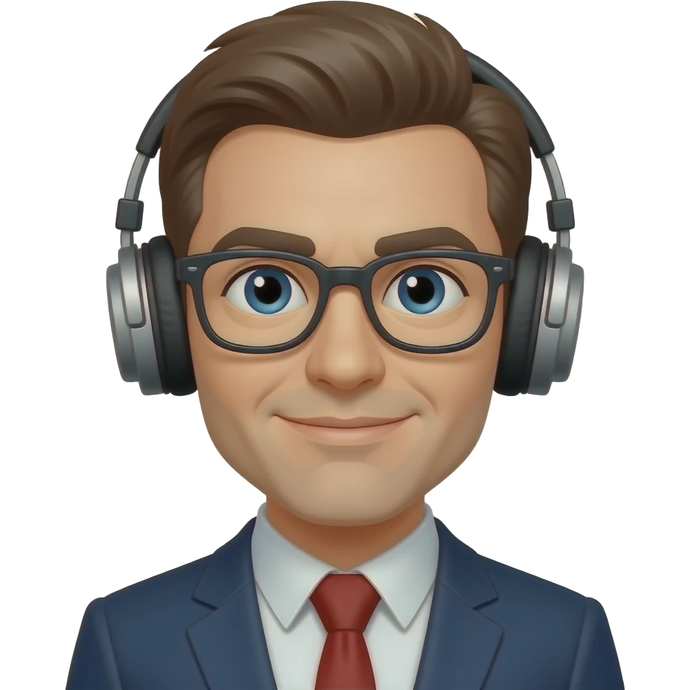 emiji clasico  con lentes y audifonos emoji