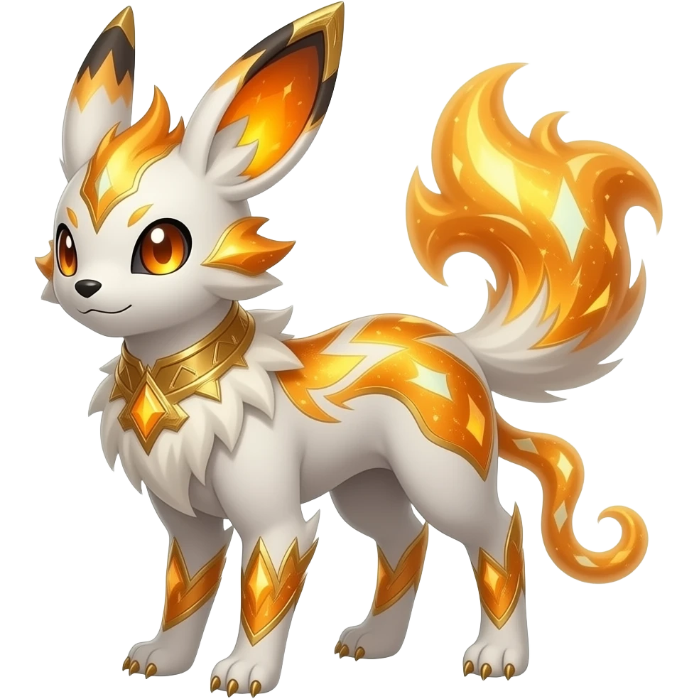 Epic complex fantasy glorious detailed dark dusky gloomy deep gothic gloomy sunny, white, albino, pastel, golden, orange glowing sparkly, realistic Fakémon-Sprigatito-Floragato-Meowscarada-Trico-Sergal-Serval-Solgaleo-Vernid-creature (full body) solarpunk, shiny sparkly, iridescent emoji