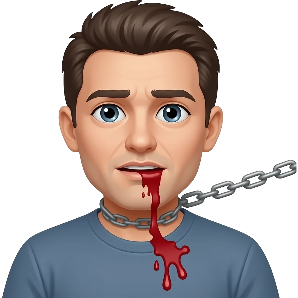 Faça uma pessoa se enforcando cuspindo sangue emoji