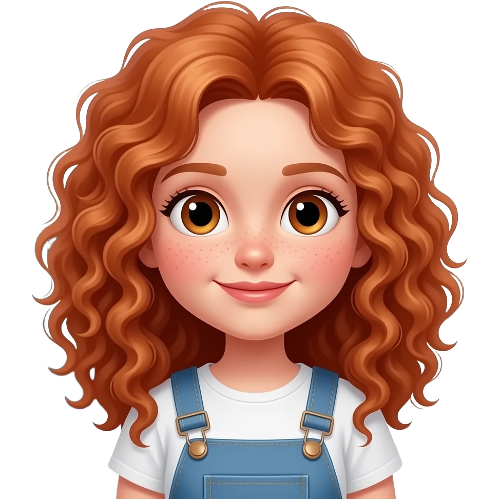 Fille rousse bouclés tâches de rousseur Automobile emoji