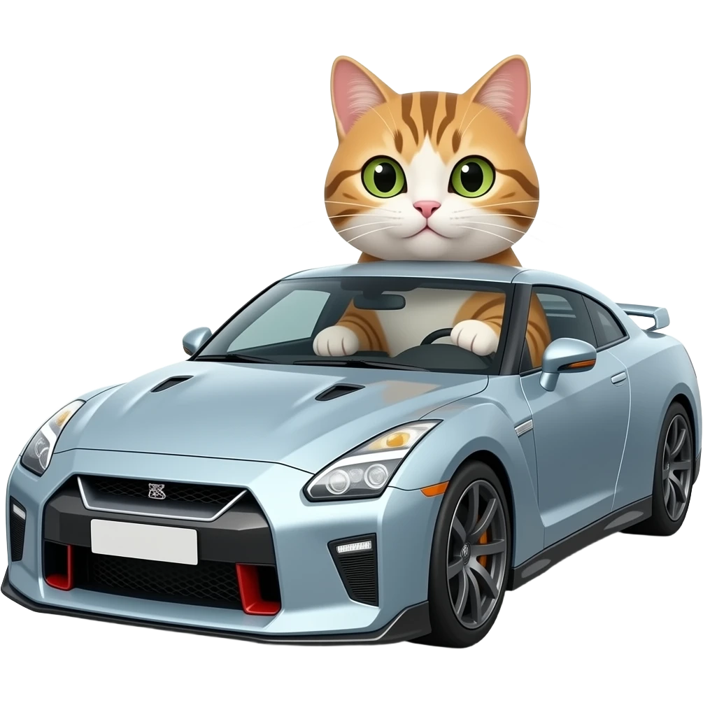 GTR süren kedi emoji