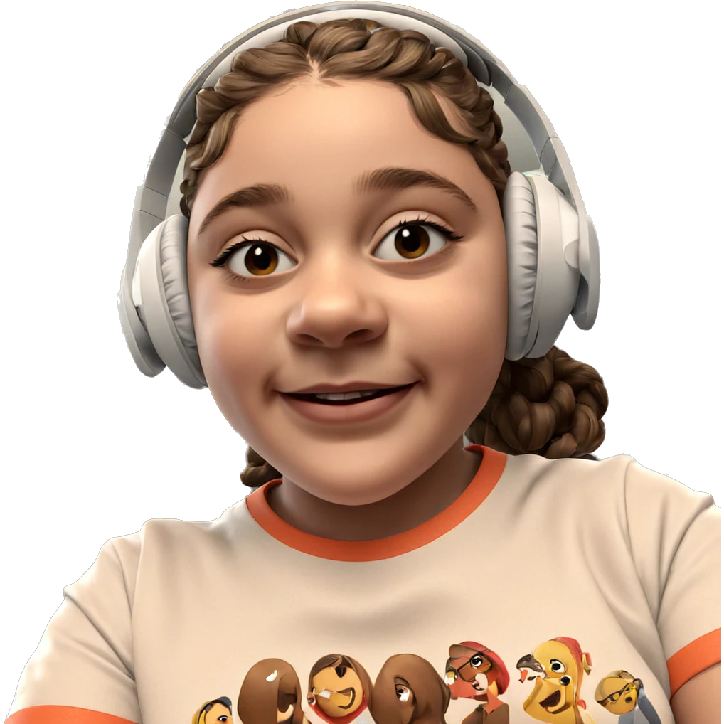 smiling girl in headphones emoji