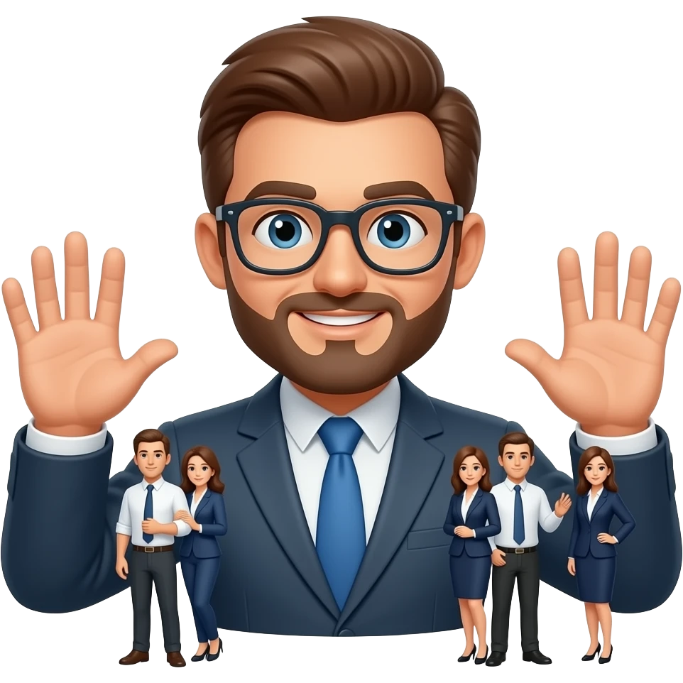make a 3d picture of money managing small people emoji