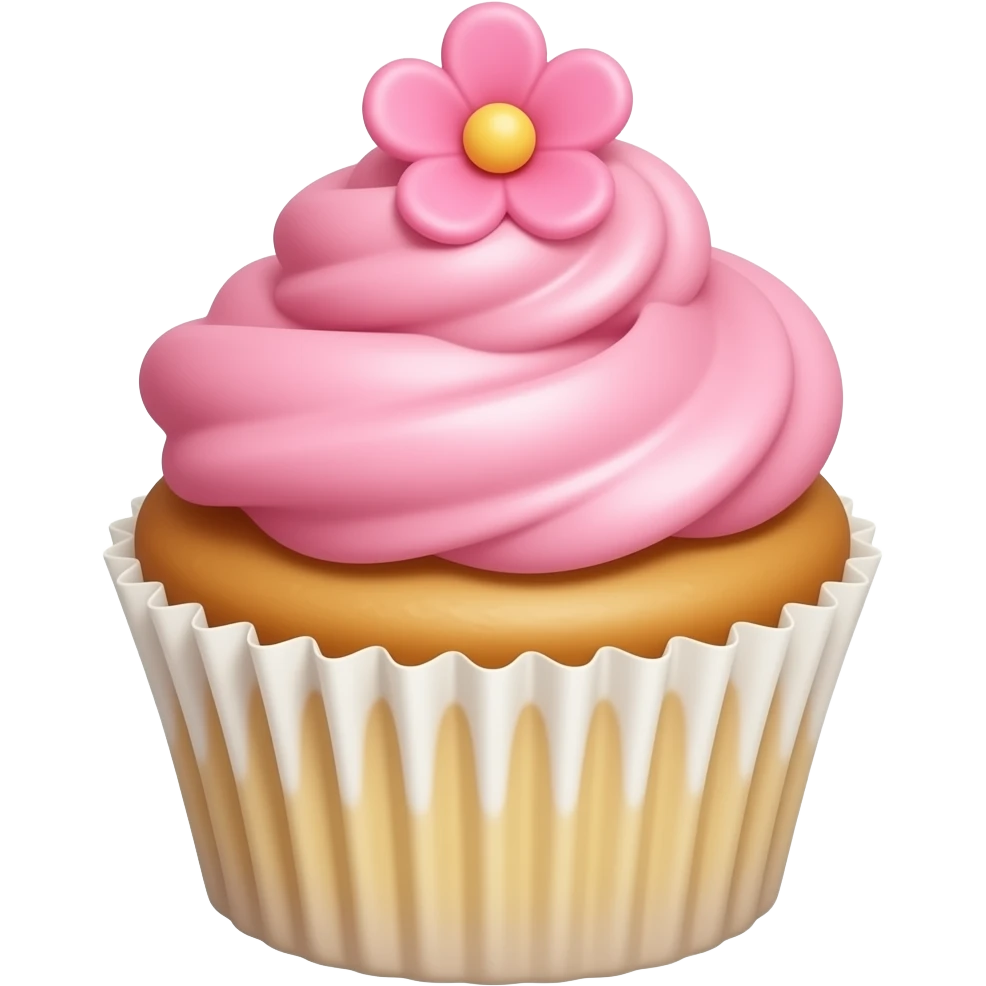 Cupcake with pink icing emoji