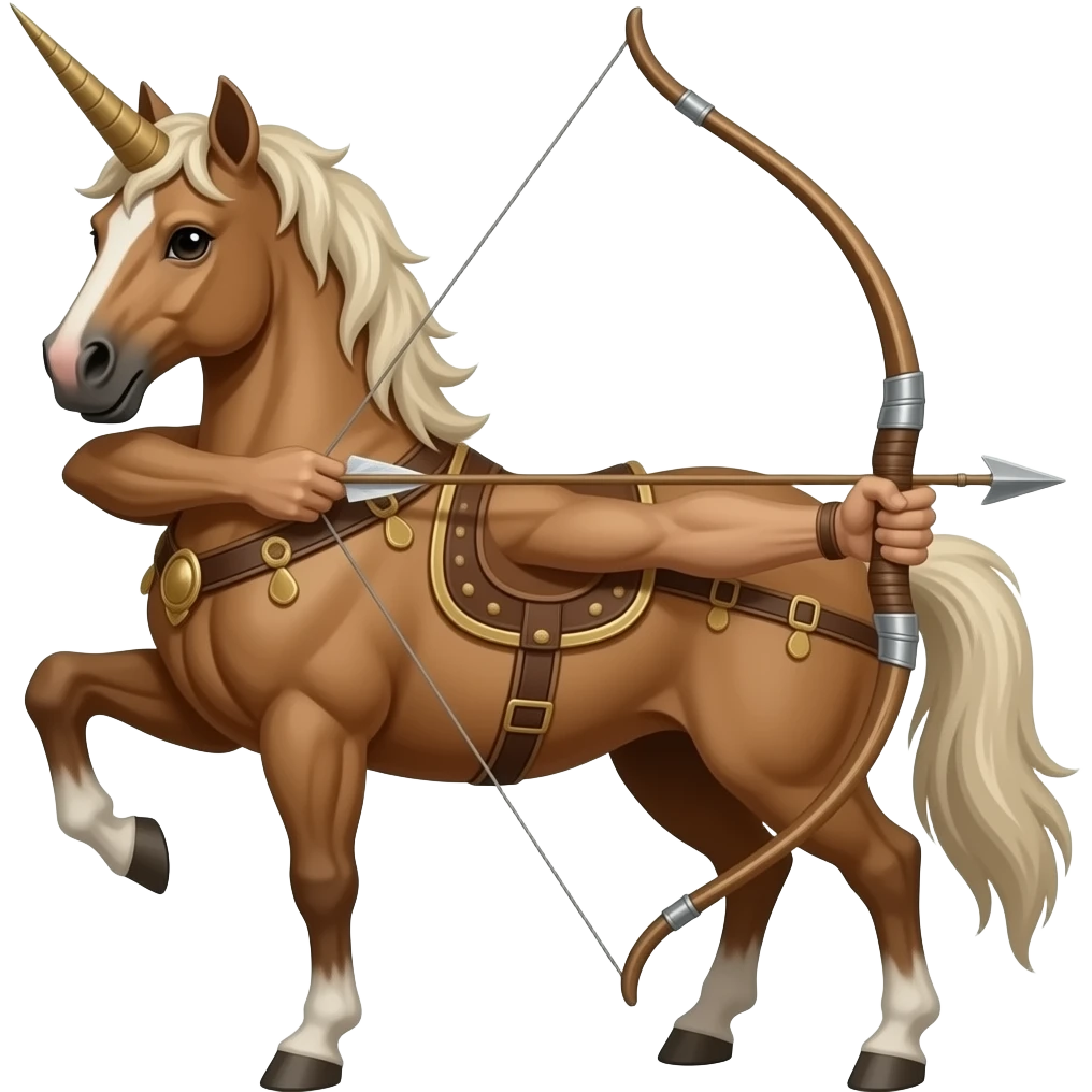A centaur, half-horse, half-human, with a drawn bow and arrow emoji