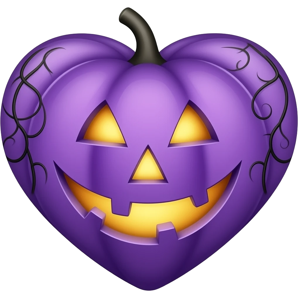 Halloween purple heart emoji