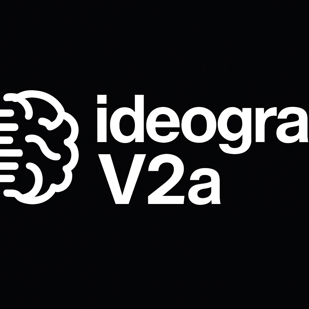 recreate this logo with text of "ideogram V2a" emoji