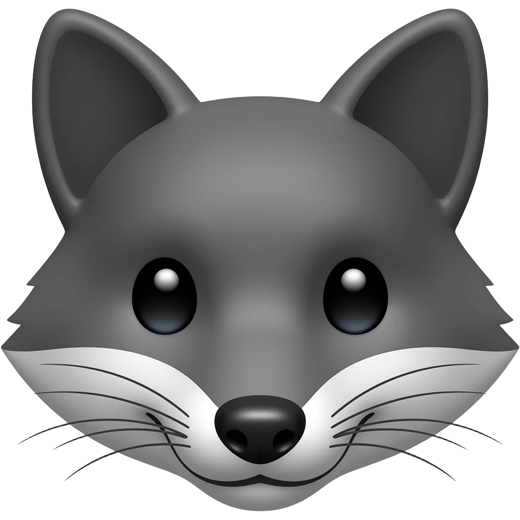 dark grey fox head and shoudlers emoji