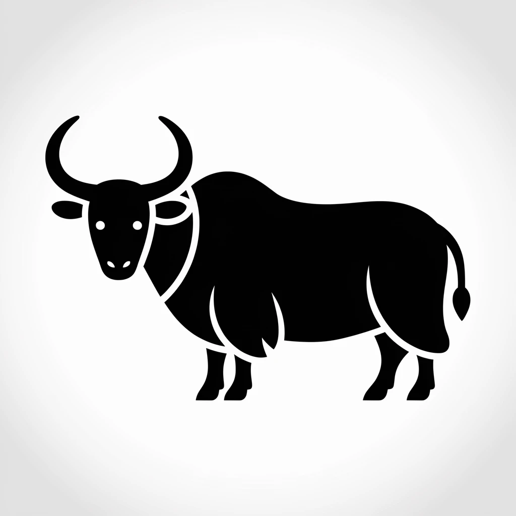 Yak icon black silhouette emoji