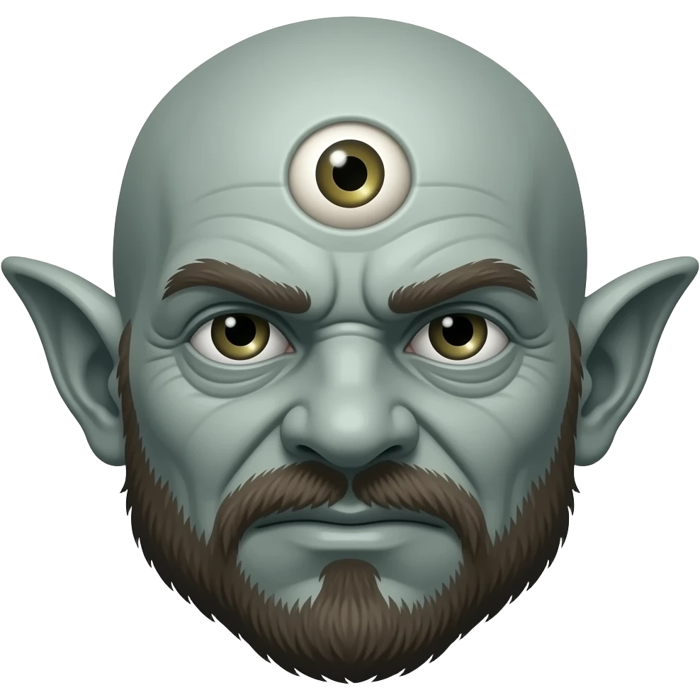 One eyed troll cyclop. An eye in the middle of his forehead emoji