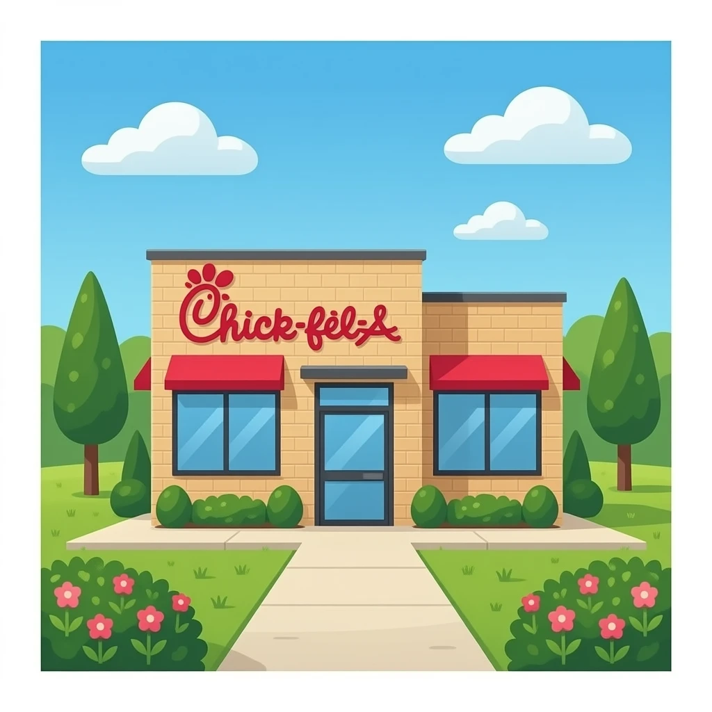 Interior of chic fil a emoji