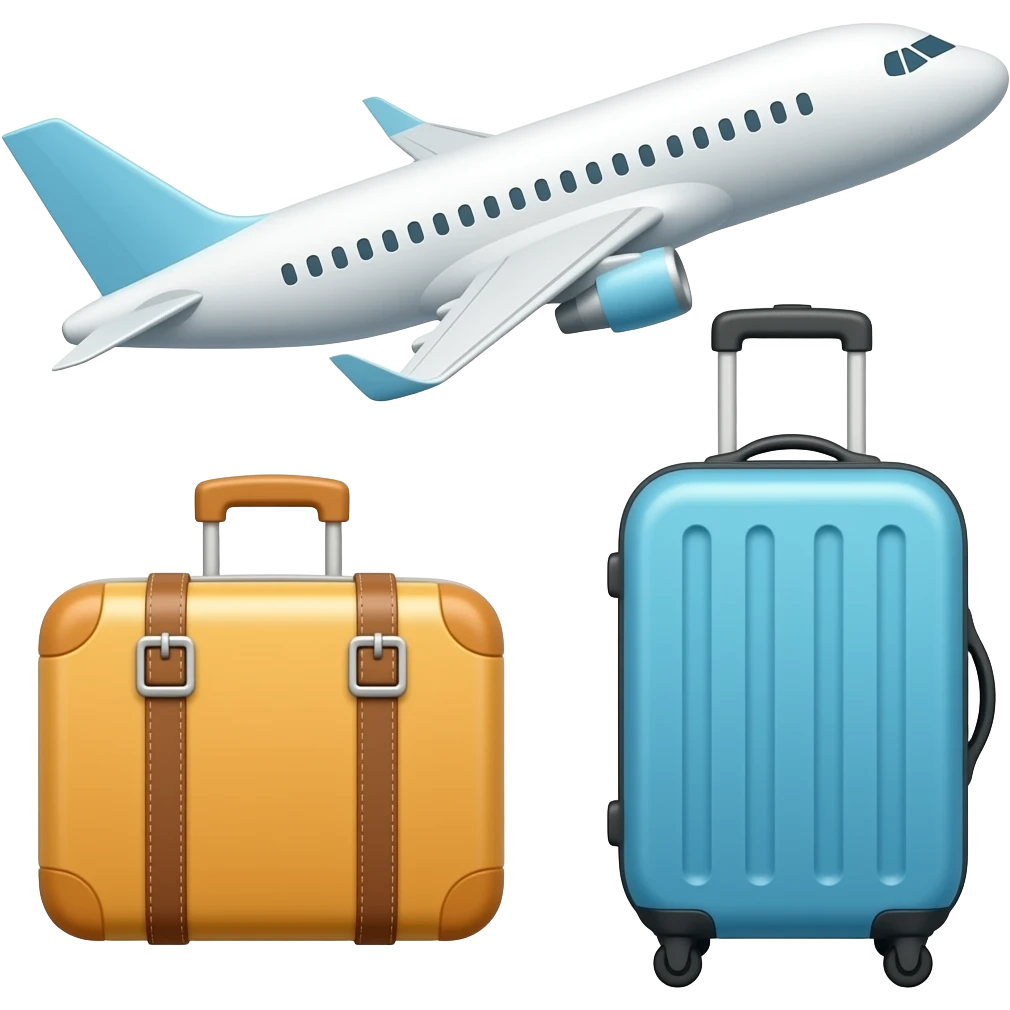 avion y maleta de viajes emoji
