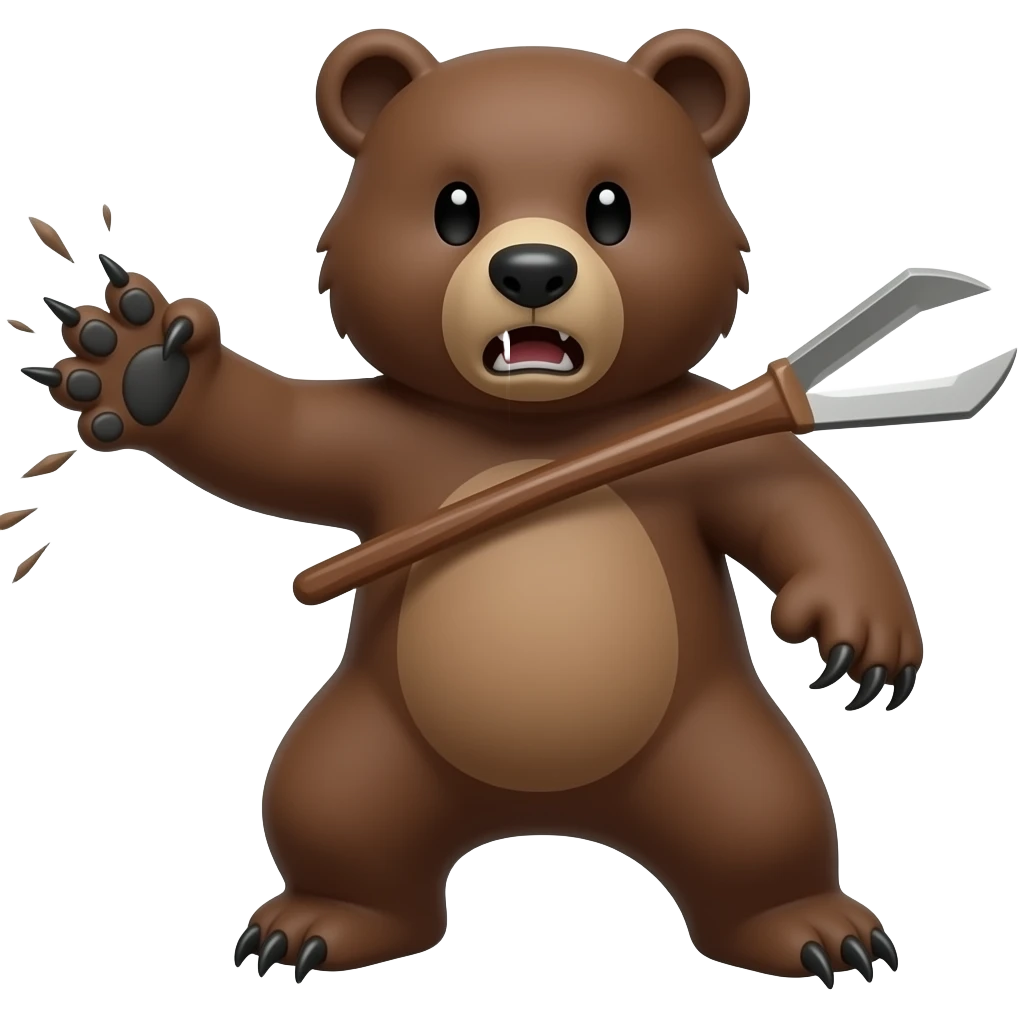 bear clawing at us - NO BACKGROUND emoji