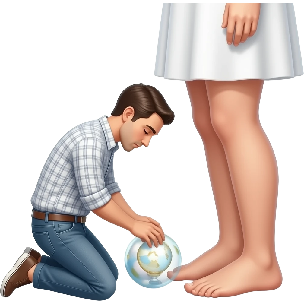 a man worshipping a woman’s toes emoji
