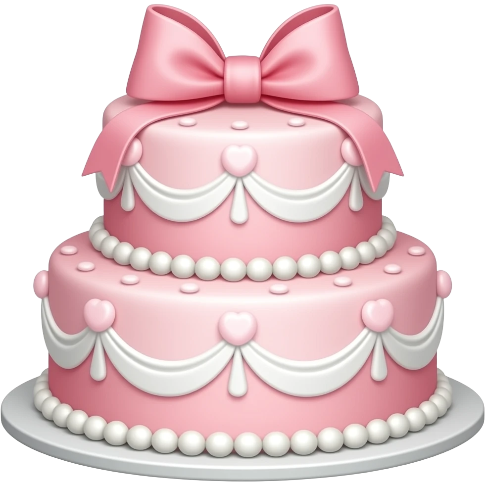wedding cake pink and white emoji