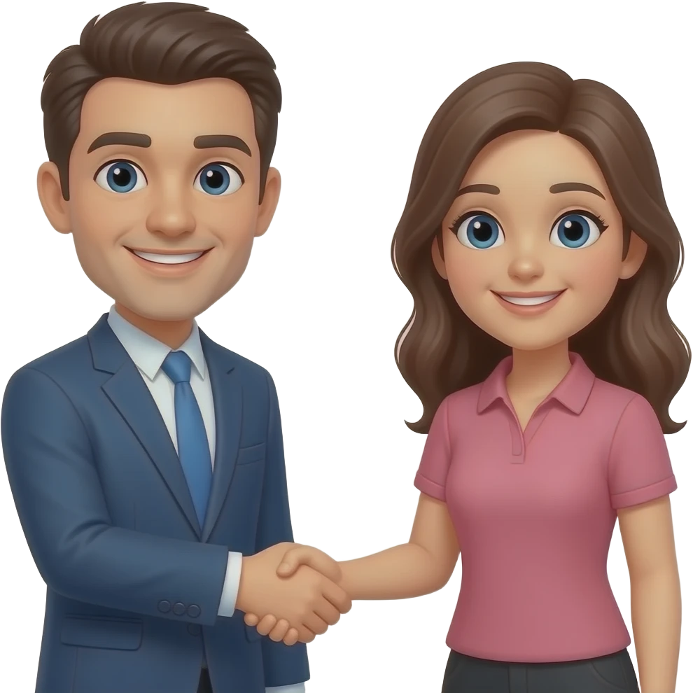 Hombre y mujer dándose la mano de forma informal emoji