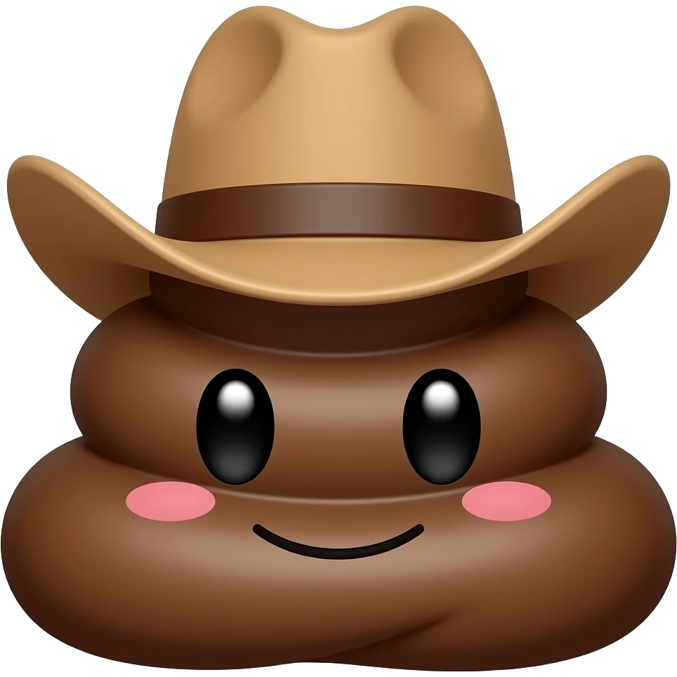 Cute 💩 with cowboy hat emoji