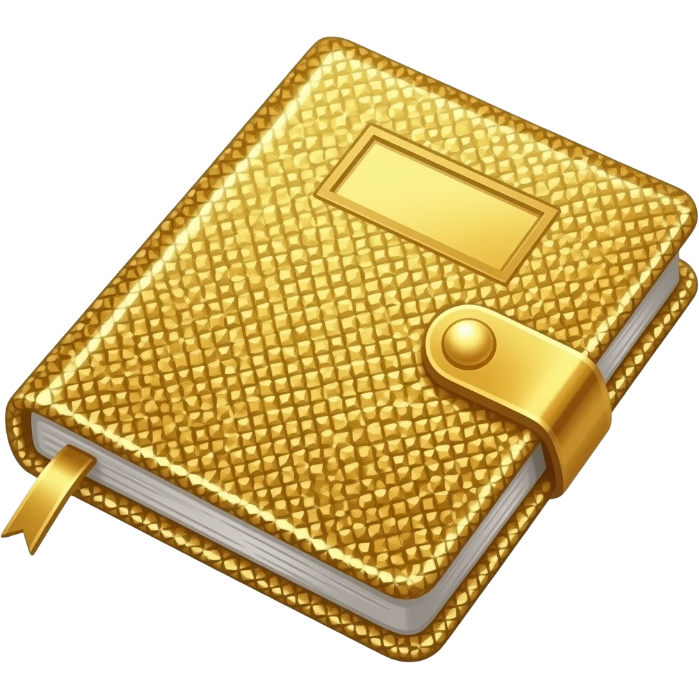 detailed glitter gold crystal diary emoji