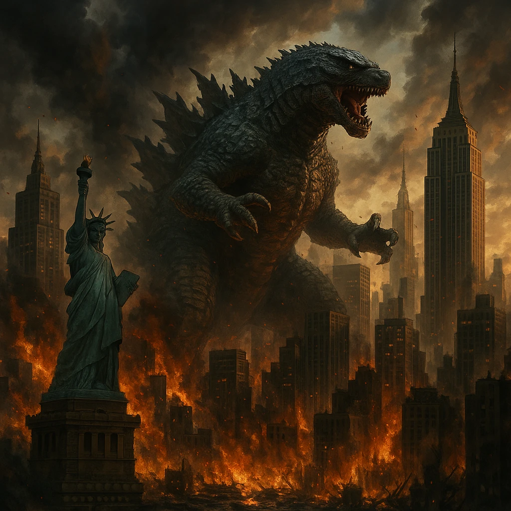 godzilla attackig ny emoji