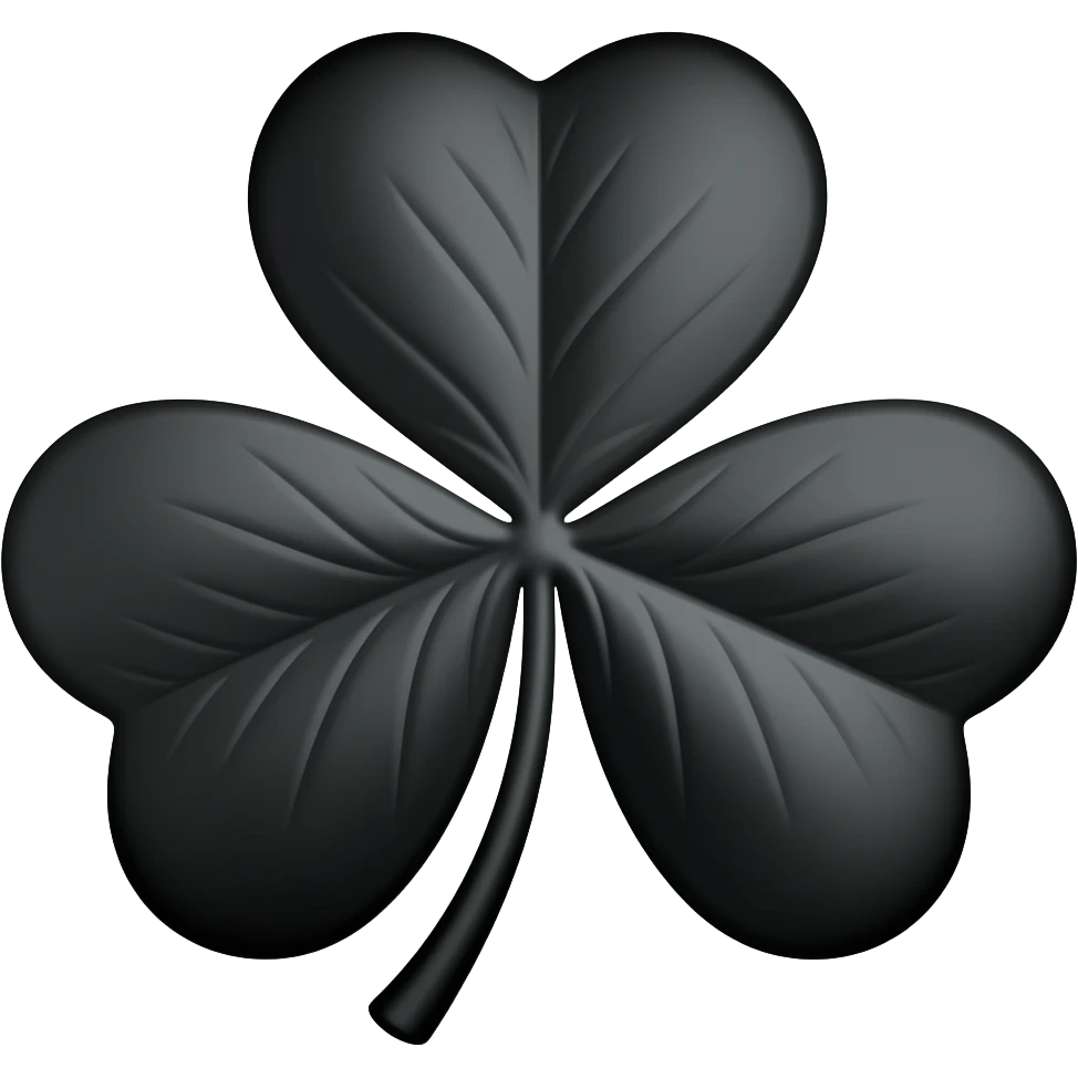 Trebol de cinco hojas negro emoji