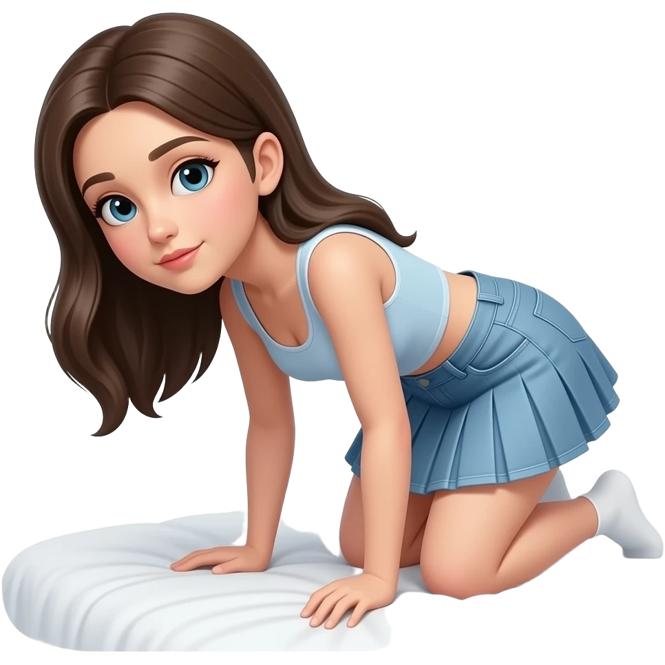 girl bent over bed emoji