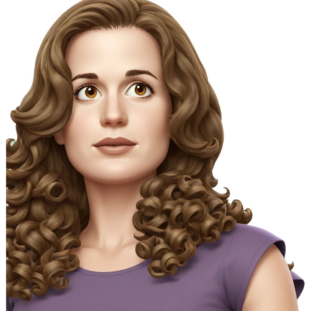 brown-haired girl with curls emoji