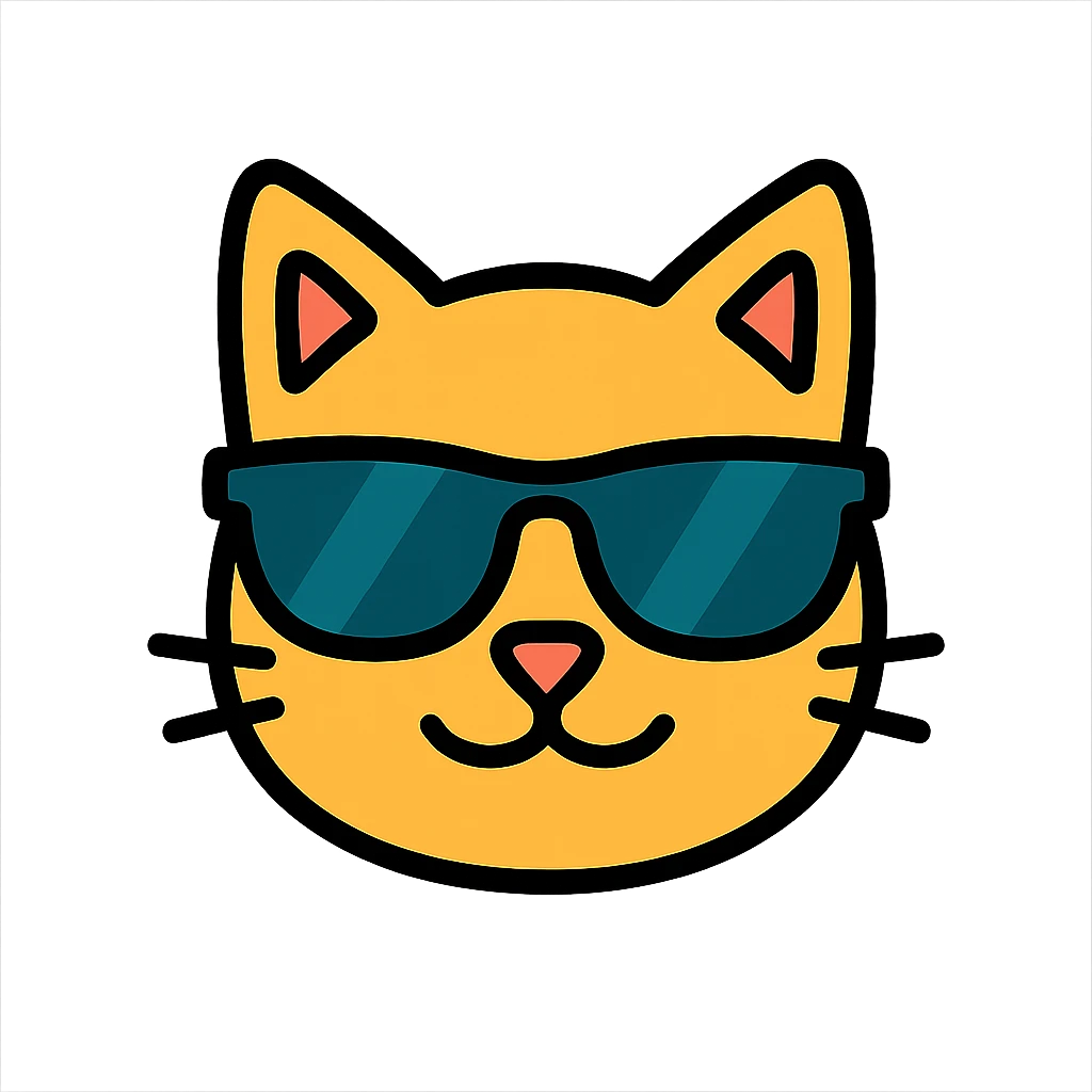 A cat wearing sunglasses emoji