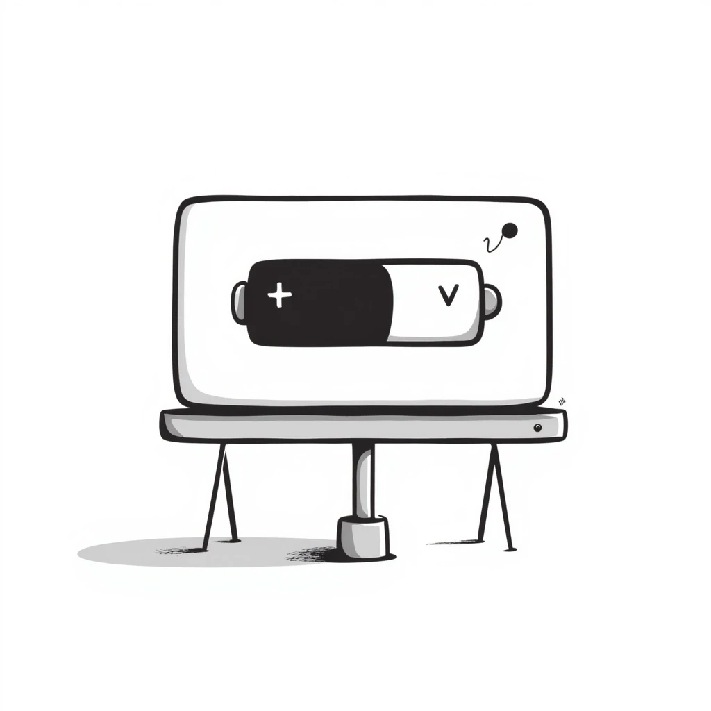 advertising billboard with battery emoji