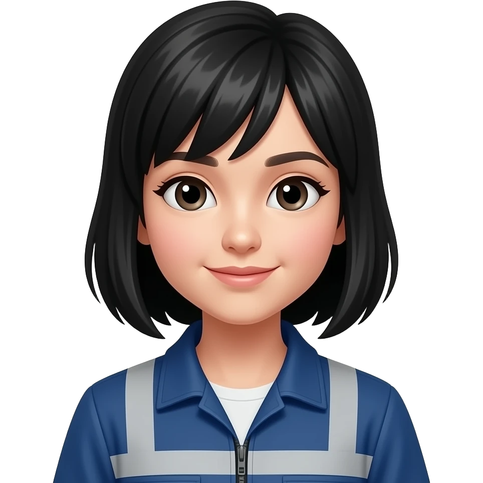 Electrical engineer girl black hair emoji