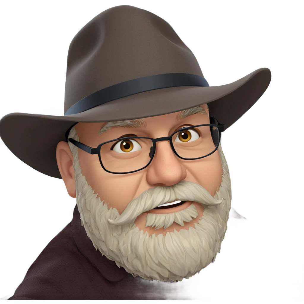 handsome bearded man in hat emoji