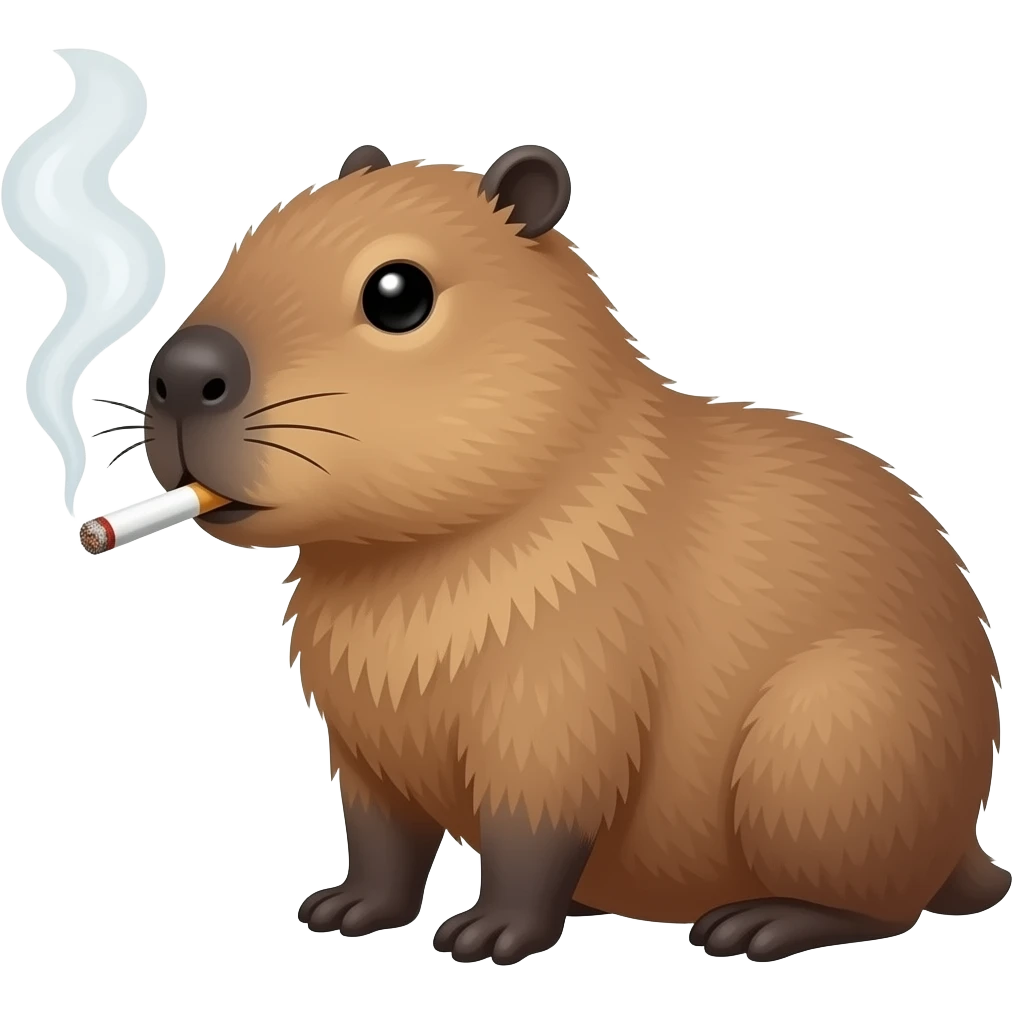 Cabybara smoking cigarette emoji