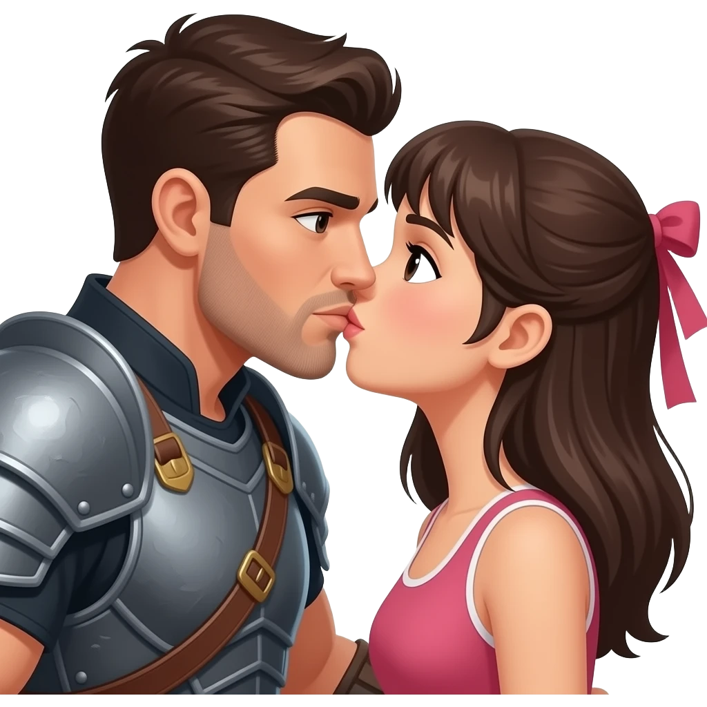 A fighter worior man kissing with his girlfriend emoji