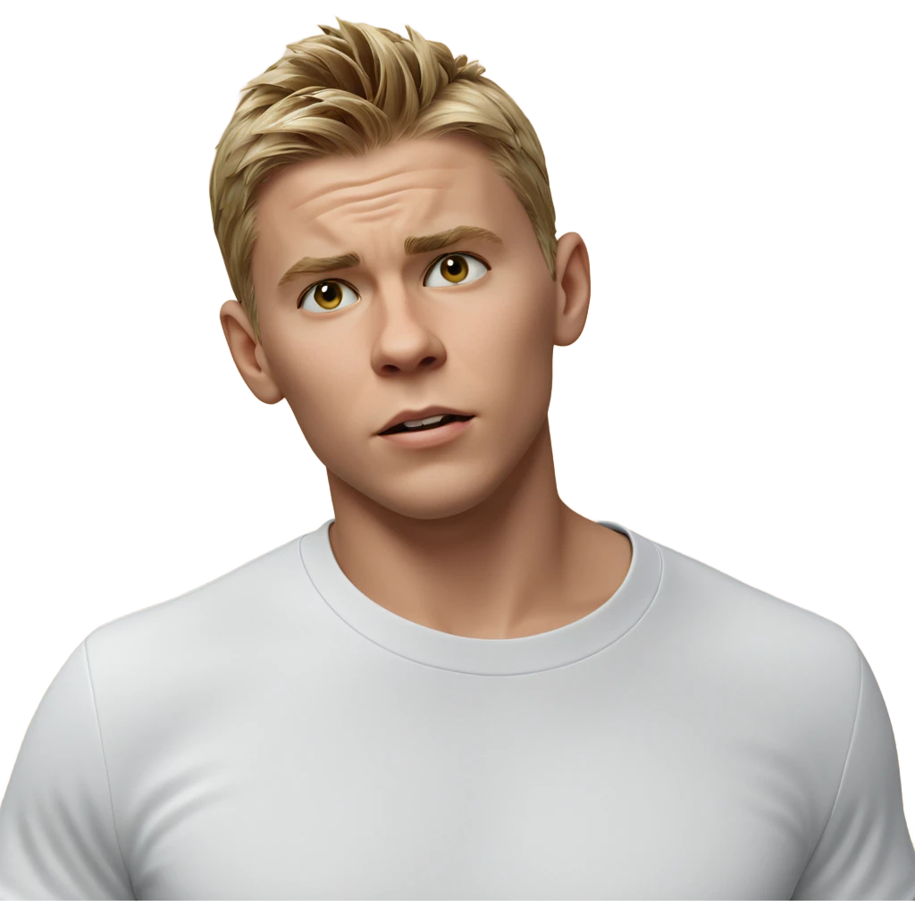 blonde boy in white shirt emoji