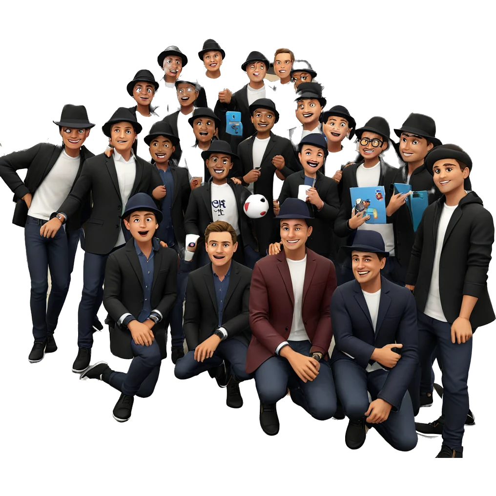 boys in stylish outfits indoor emoji