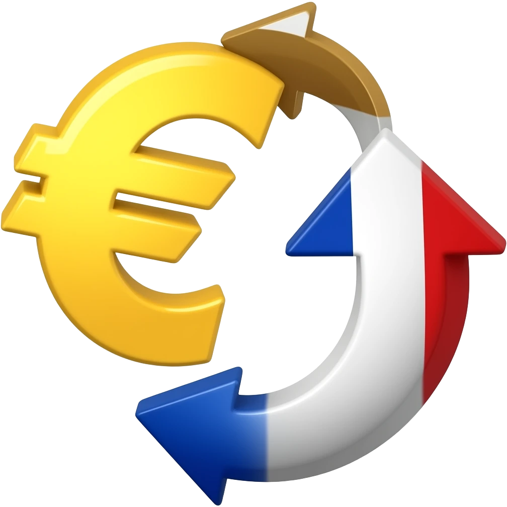 конвертер валют, стрелки между евро и франком (animated currency swap, emoji
