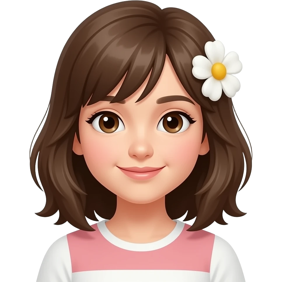 girl with flower emoji