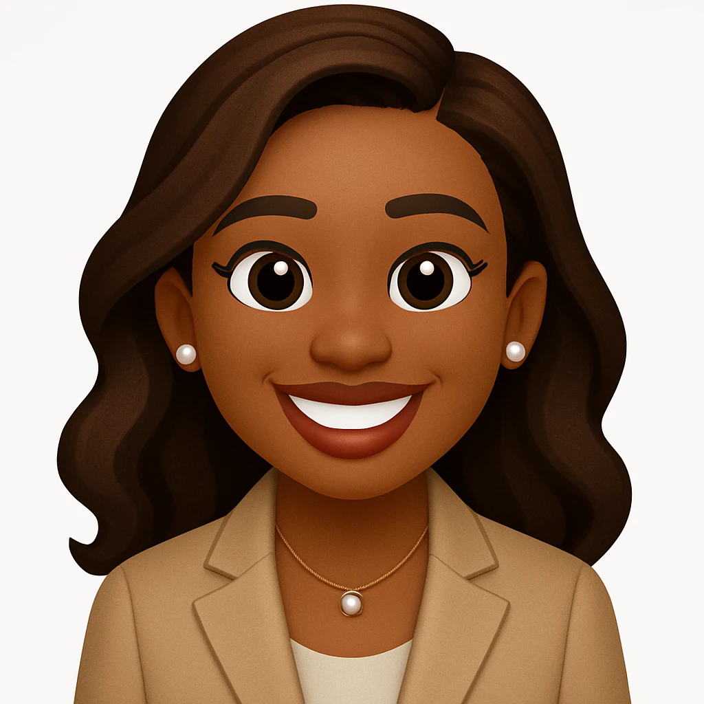 turn the second man in emoji style of the 1st image, match the facial features and match dressing style of the 2nd image, she is wearing suit emoji