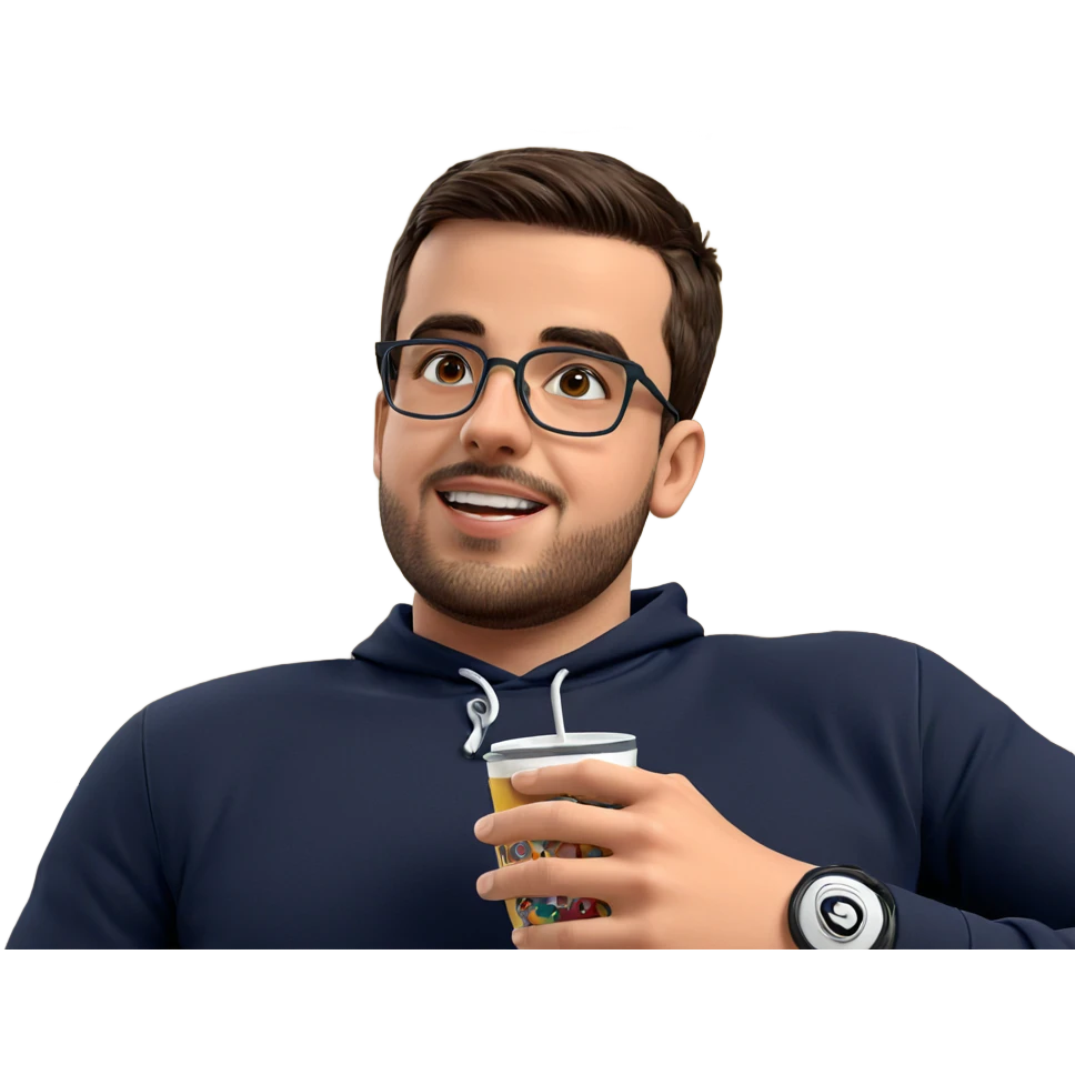 meme boy with cup indoors emoji