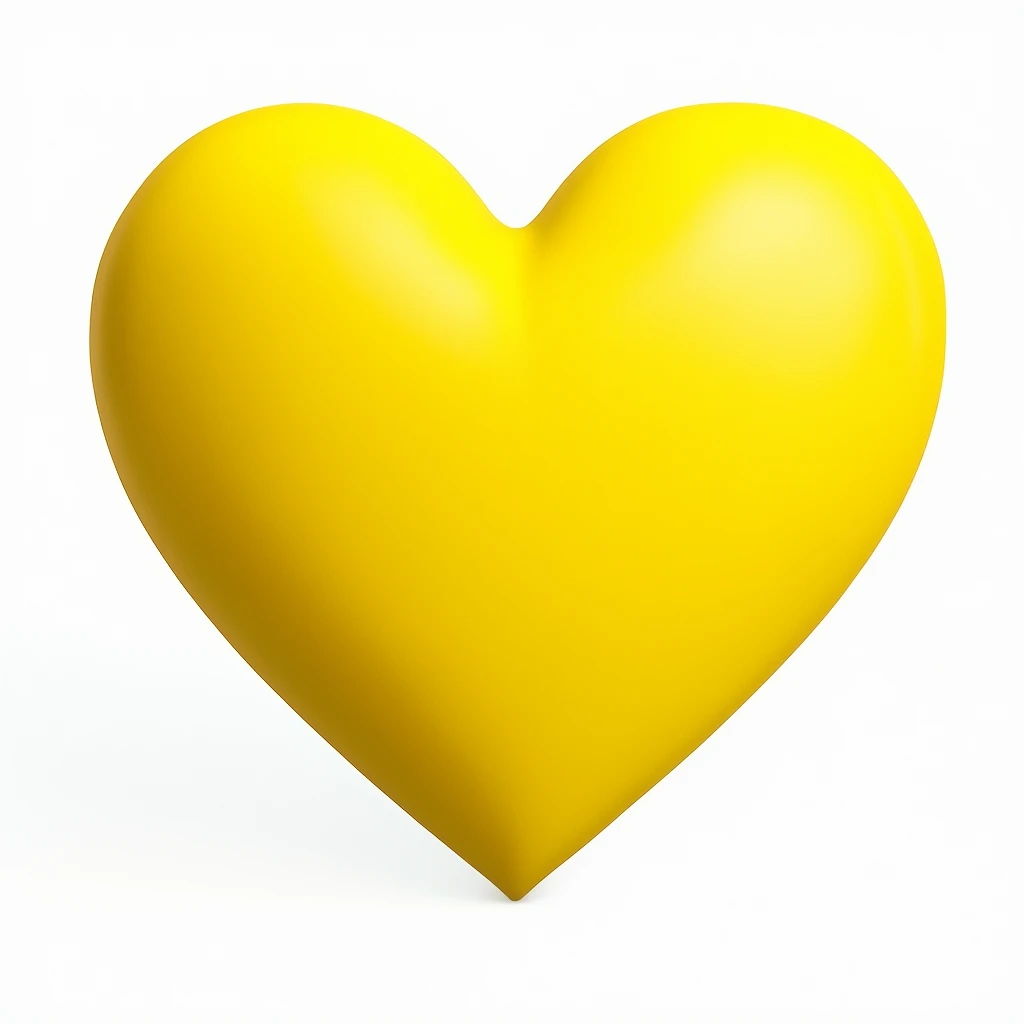 ultra detailed yellow heart emoji