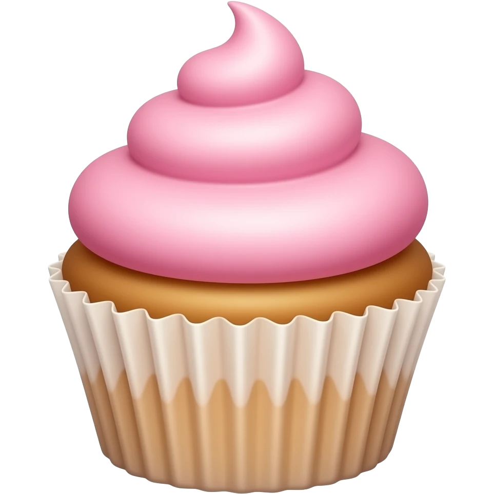 Cupcake with pink icing emoji