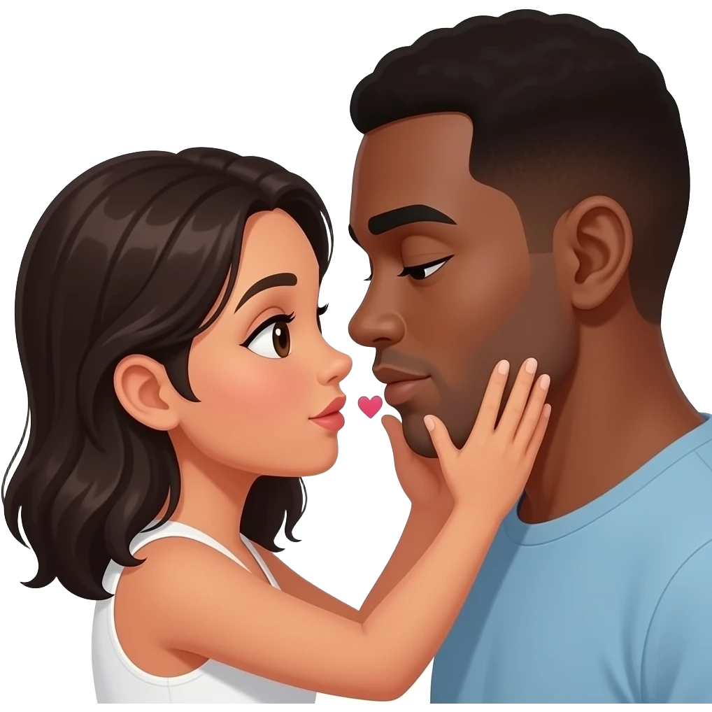 Latina having sex with black man emoji
