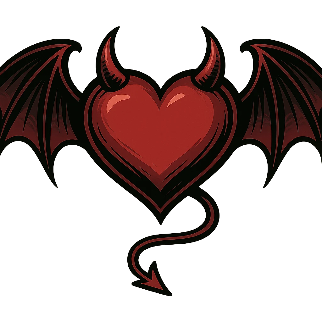 devil heart with wings,no background emoji