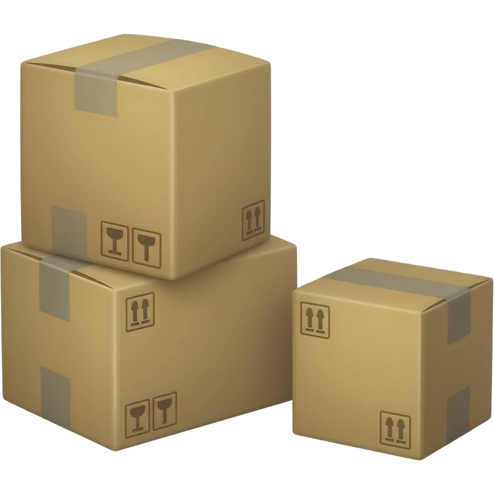 3 Caixas duas encima da outra e a outra nao emoji